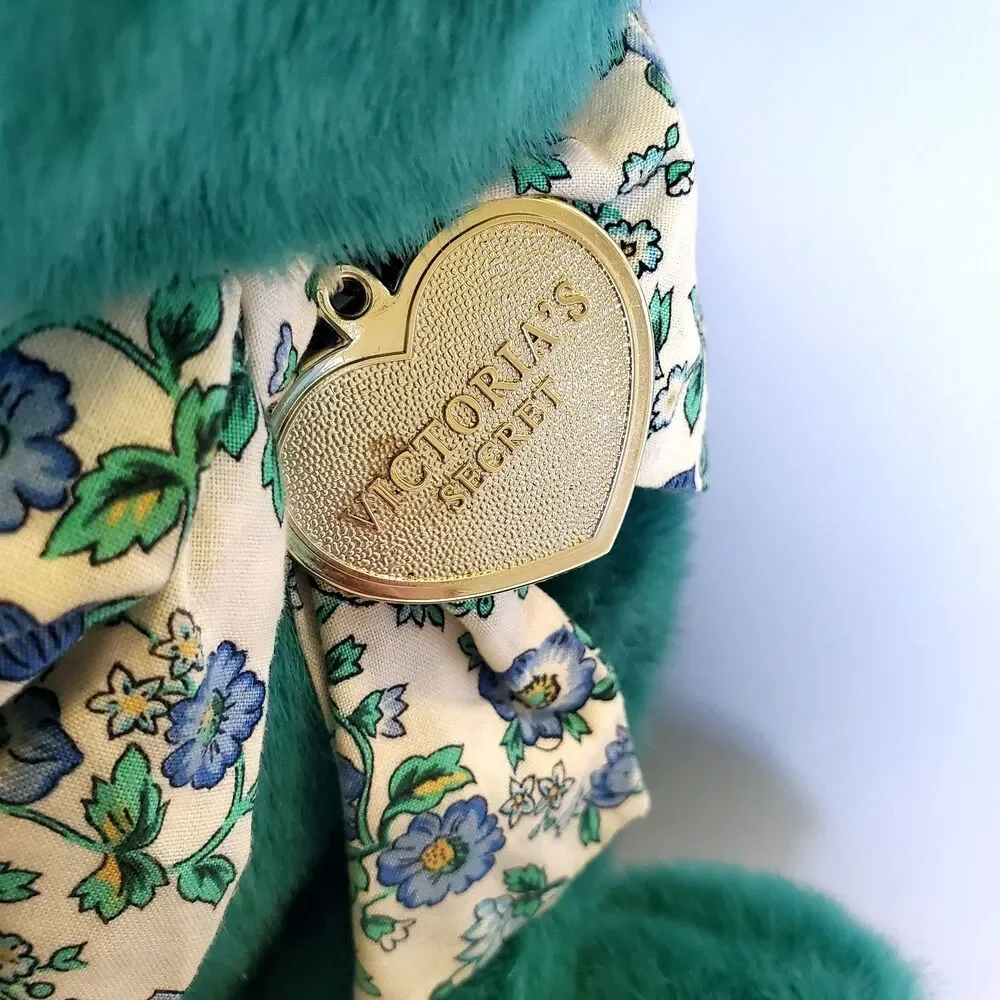 Vtg 1992 Gund Victoria's Secret Teddy Bear Plush Teal Turquoise Vinyl Paws TAGS